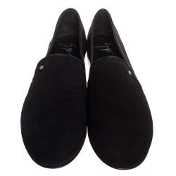 Pre Owned Giuseppe Zanotti Black Suede Kevin Smoking Slippers Size 44