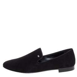 Pre Owned Giuseppe Zanotti Black Suede Kevin Smoking Slippers Size 44
