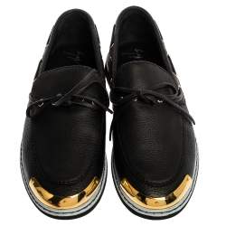 Pre Owned Giuseppe Zanotti Black Leather Bow Slip On Sneakers Size 44