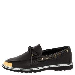 Pre Owned Giuseppe Zanotti Black Leather Bow Slip On Sneakers Size 44