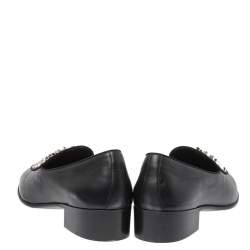 Pre Owned Giuseppe Zanotti Black Studded Leather Slip On Loafers Size 41