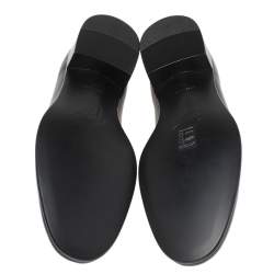 Pre Owned Giuseppe Zanotti Black Studded Leather Slip On Loafers Size 41