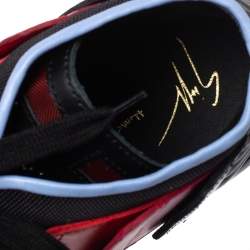 Pre Owned Giuseppe Zanotti Tri Color Canvas and Leather High Top Sneakers Size 45