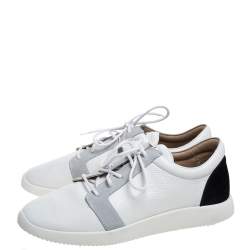 Pre Owned Giuseppe Zanotti Three Tone Color Leather Lace Up G Runner Sneaker Size 44