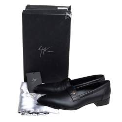 Pre Owned Giuseppe Zanotti Black Leather Slip On Loafers Size 44