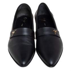 Pre Owned Giuseppe Zanotti Black Leather Slip On Loafers Size 44