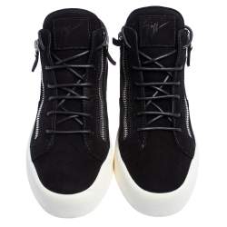 Pre Owned Giuseppe Zanotti Black Suede High Top Sneakers Size 40