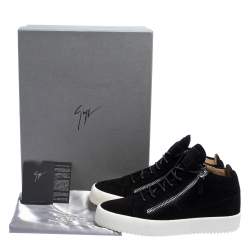 Pre Owned Giuseppe Zanotti Black Suede High Top Sneakers Size 40