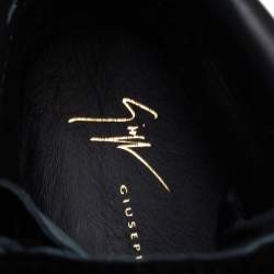 Giuseppe Zanotti Black Velvet And Patent Leather Coby High Top Sneakers Size 40