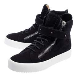 Pre Owned Giuseppe Zanotti Black Suede High Top Sneakers Size 40