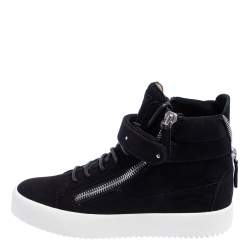 Pre Owned Giuseppe Zanotti Black Suede High Top Sneakers Size 40