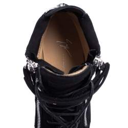 Pre Owned Giuseppe Zanotti Black Suede High Top Sneakers Size 40