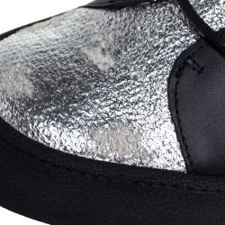 Giuseppe Zanotti Black/Silver Leather High Top Sneakers Size 40