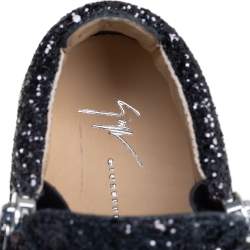 Pre Owned Giuseppe Zanotti Black Glitter High Top Sneakers Size 40
