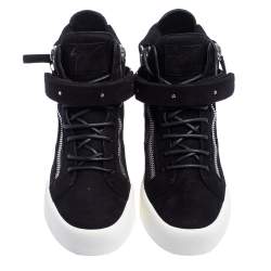 Pre Owned Giuseppe Zanotti Black Suede High Top Sneakers Size 40