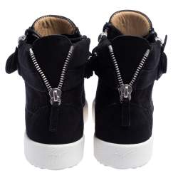 Pre Owned Giuseppe Zanotti Black Suede High Top Sneakers Size 40