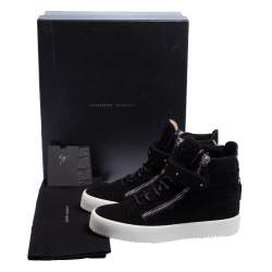 Pre Owned Giuseppe Zanotti Black Suede High Top Sneakers Size 40