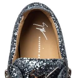 Giuseppe Zanotti Grey/Silver Glitter Low Top Sneakers Size 40