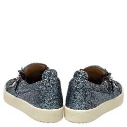 Giuseppe Zanotti Grey/Silver Glitter Low Top Sneakers Size 40