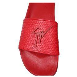 Giuseppe Zanotti Red geometric-print leather Brett Slider Sandals Size IT 42