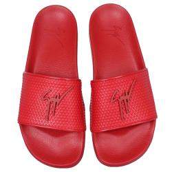 Giuseppe Zanotti Red geometric-print leather Brett Slider Sandals Size IT 42