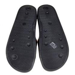 Giuseppe Zanotti Black/Red Brett Zip Leather Slides Size 45