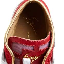 Giuseppe Zanotti Red/White Canvas And  Leather Foxy London High Top Sneakers Size 45