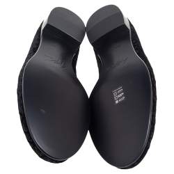 Pre Owned Giuseppe Zanotti Black Velvet Slip On Loafers Size 43.5