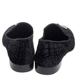 Pre Owned Giuseppe Zanotti Black Velvet Slip On Loafers Size 43.5