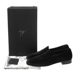 Pre Owned Giuseppe Zanotti  Black  Velvet Slip On Loafers Size 44