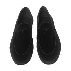 Pre Owned Giuseppe Zanotti  Black  Velvet Slip On Loafers Size 44