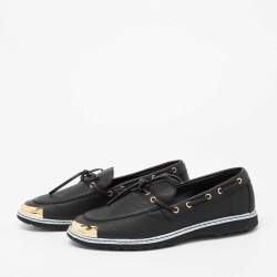 Giuseppe Zanotti Black Leather Kevin Bow Slip On Loafers Size 44