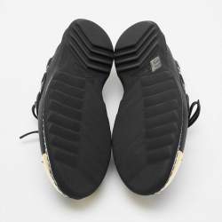 Giuseppe Zanotti Black Leather Kevin Bow Slip On Loafers Size 44