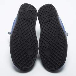 Pre Owned Giuseppe Zanotti Blue Leather Frankie Low Top Sneakers Size 43