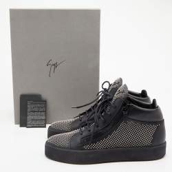 Pre Owned Giuseppe Zanotti Black Leather Studded Kriss High Top Sneakers Size 43