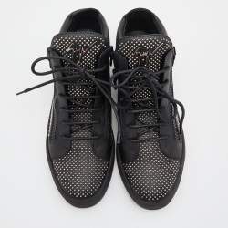 Pre Owned Giuseppe Zanotti Black Leather Studded Kriss High Top Sneakers Size 43