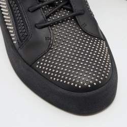 Pre Owned Giuseppe Zanotti Black Leather Studded Kriss High Top Sneakers Size 43