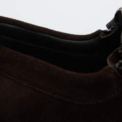 Pre Owned Giuseppe Zanotti Brown Suede Zip Detail Driving Loafers Size 43