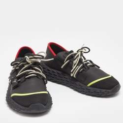 Giuseppe Zanotti Black Mesh and Leather Urchin Low Top Sneakers Size 43 