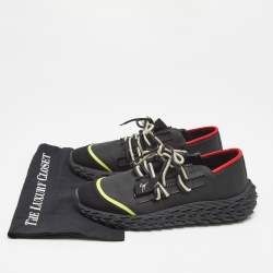 Giuseppe Zanotti Black Mesh and Leather Urchin Low Top Sneakers Size 43 