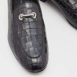 Giuseppe Zanotti Black Cros Embossed Leather Smoking Slippers Size 41