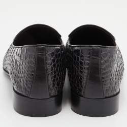 Giuseppe Zanotti Black Cros Embossed Leather Smoking Slippers Size 41