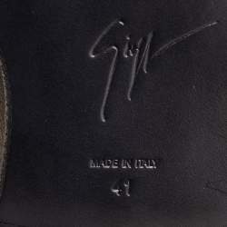 Pre Owned Giuseppe Zanotti Grey Suede Slip On Smoking Slippers Size 41