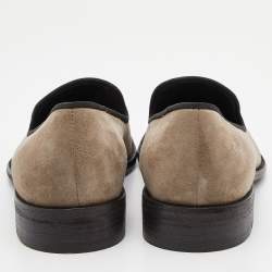 Pre Owned Giuseppe Zanotti Grey Suede Slip On Smoking Slippers Size 41