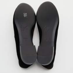 Pre Owned Giuseppe Zanotti Black Velvet Kevin Shark Tooth Tassel Smoking Slippers Size 41