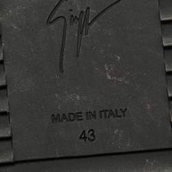 مملوكة مسبقًا Giuseppe Zanotti Black Croc Embossed and Velvet Frankie Sneakers Size 43