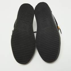 مملوكة مسبقًا Giuseppe Zanotti Black Croc Embossed and Velvet Frankie Sneakers Size 43