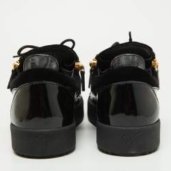 مملوكة مسبقًا Giuseppe Zanotti Black Croc Embossed and Velvet Frankie Sneakers Size 43