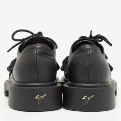 Giuseppe Zanotti Black Leather Chain Trim Adric Oxfords Size 39
