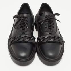 Giuseppe Zanotti Black Leather Chain Trim Adric Oxfords Size 39